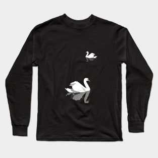 Couple of swans at night Long Sleeve T-Shirt